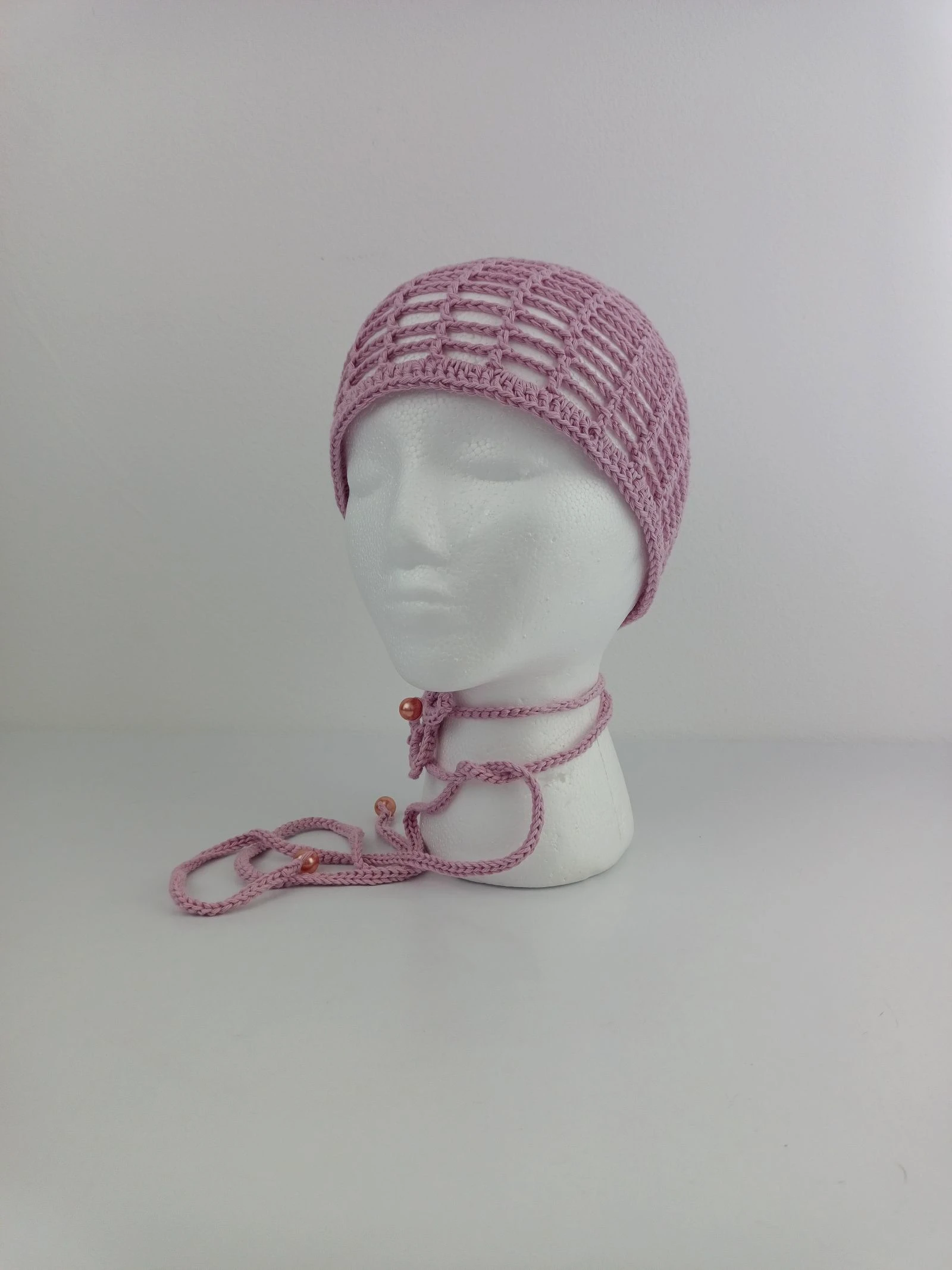 Boné cor rosa com colar de crochê – photo 6